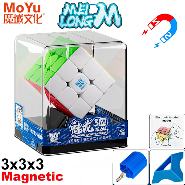 MOYU Meilong M Magnetisk Magisk Terning 3X3 2X2 4X4 5X5 Pyraminx Professionel Speedcube 3x3x3 Hastighedspuslespil Legetøj til Børn Cubo Magico Meilong Box 3M