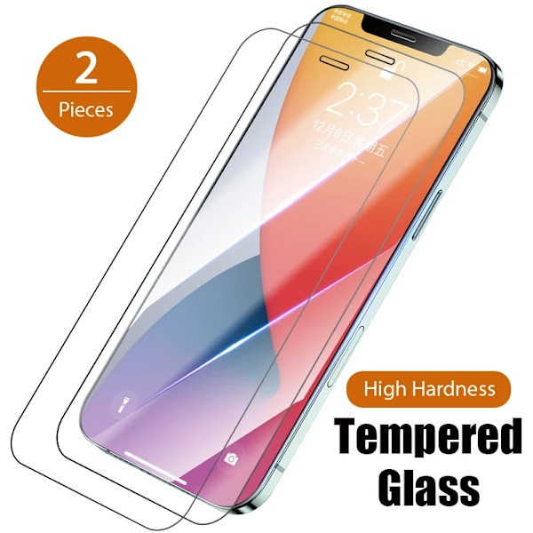 2Pcs Härdat Glas För Iphone 11 12 13 14 Pro Xr Xs Max Skärmskydd För Iphone 14 12 Pro Max. Mini 7 8 6 6S Plus Se Glas For iPhone SE 2022 2 Piece Glass