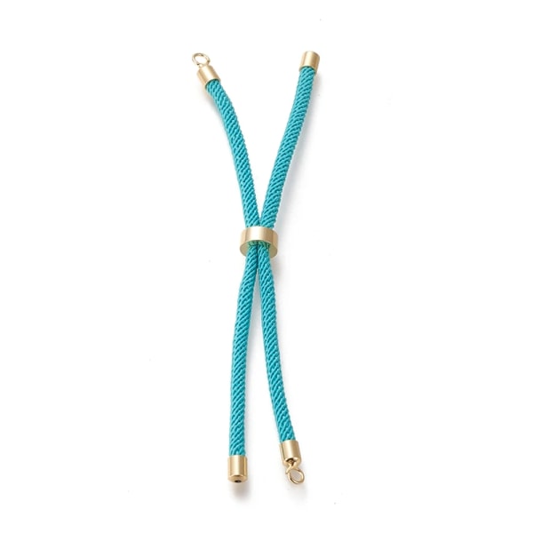 10 stk. Flettet Twisted Nylon Snore med Justerbar Forlængelseskæde Hummerlukninger Connector til Armbånd Smykker DIY Fremstilling Dark Turquoise