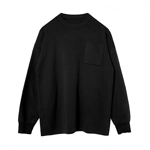 Mäns Inner Slitar Tröja Lång Ärm Casual Tröja Mäns Höst Och Vinter Rund Hals Idrottsstyl Style Topp Vår Och Höst. Black XXXL