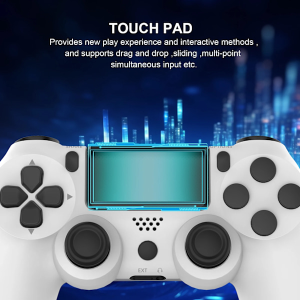 Trådløs Bluetooth Dual Vibration No Delay Gamepad Til Ps4 Ps3-Konsol Pc Joysticks Seks Aksel Med Touchpaden Blue