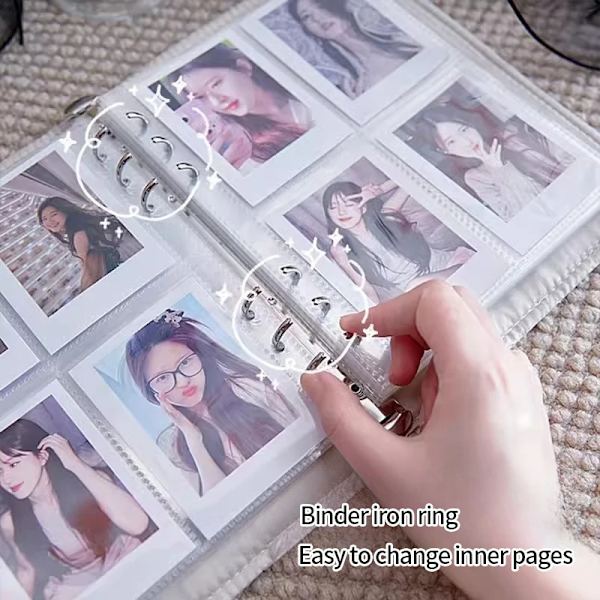 Kpop Photo Binder A5 Photocard Innehavare Retro Sliver Photo Album Card Samla Boka Låsblad Idol Litet Kort Lagringsboken 20pcs inner page S1