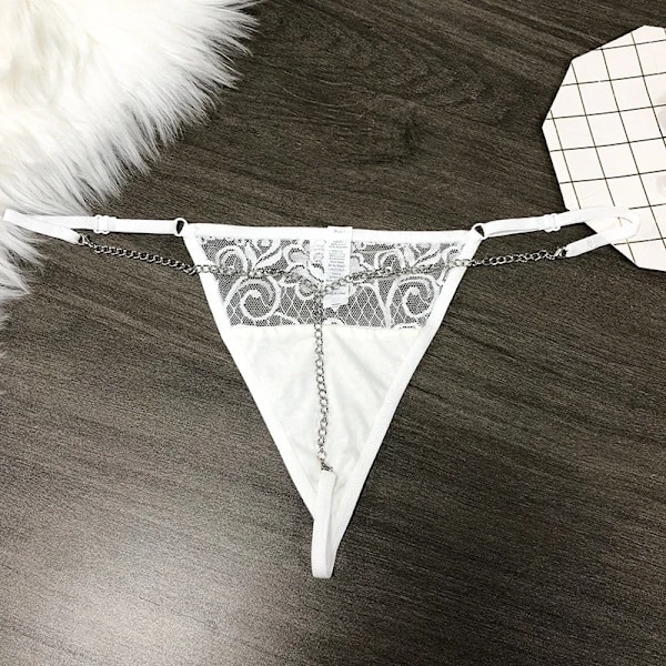 Sexigt Anpassade Trosor Crystal Bokstäver Namn Thongs Midja Kedja Kvinnor Anpassade Personaliserade G-String Beach Bikini Underkläder T- Rygg WE04 One Size