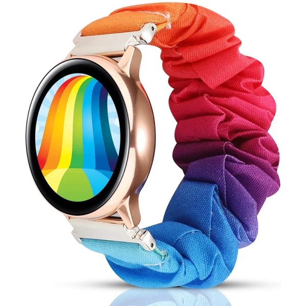 Elastisk nylon för Samsung Galaxy Watch 4 40mm 44mm band Scrunchies armband för Samsung Galaxy Watch4 Classic 42/46mm Multicolor active2