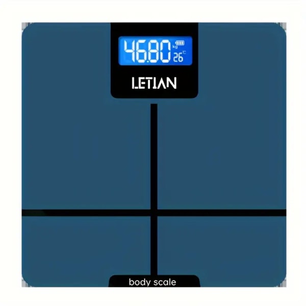 1pc Digital Bathroom Scale With Temperature, Highly Accurate Body Weight Scale With Lighted LCD Display, Round Corner Design, 181.44 KG
