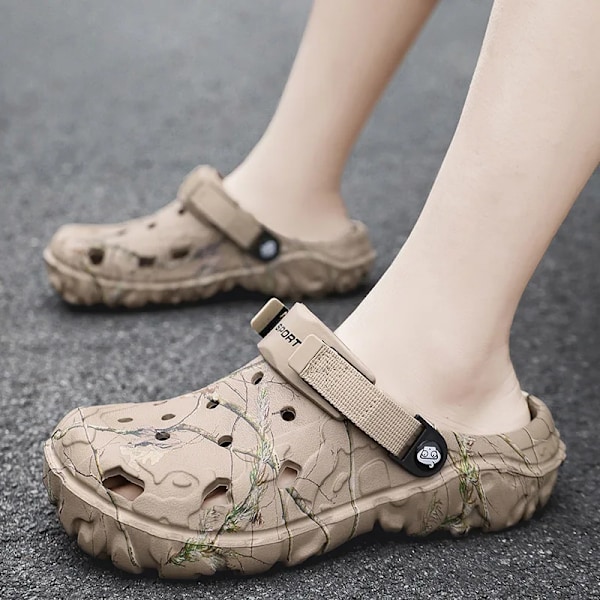 Yrzl Sandaler Herr Sommar Skor Bär Icke-Slip-Resistent Sandal Bekväm Hög Kvalitet Strand Utomhus Tofflor För Män Khaki 40