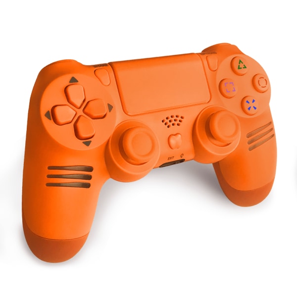 Trådlös Gamepad Dubbelmotor Med Vibration 6 Axis Och LED-ljus För PS4 Orange
