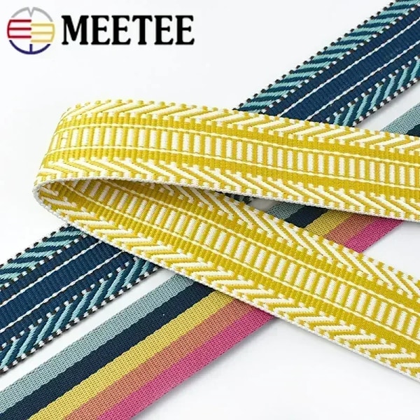 2 meter 38 mm Jacquard-vævet bånd til taskerem, etnisk bånd, bagagedekoration, syning, skråbånd, gør-det-selv-bælte, skotilbehør RD050-14 38mm-2Meters