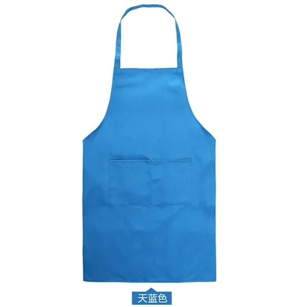 Justerbar Matlagning Förkläde Unisex Hushåll Solid Färg Kock Servitor Grill Frisör Vuxen Pocket Förkläde Kök Supplil Verktyg blue