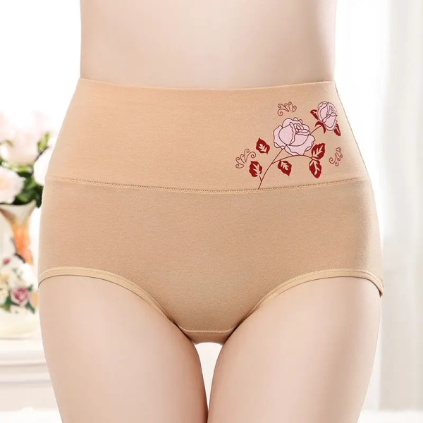 4st/ set Plus Size Underkläder Kvinna hög midja Dam Trosor Komfort Bomull Bris andas Trosa Kalsonger för dam XL- Set 19 4XL
