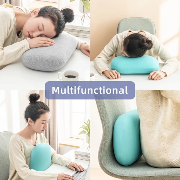 Multifunktionel Memory Skum Nakkepude Langsom Rebound Blød Rejsepude Til Sovende Livmoderhals Massage Lur Cool feel(Purple) 34x24cm