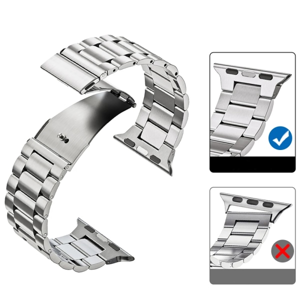 Metallrem för Apple Watch Band 9 8 7 45 mm 41 mm armband i rostfritt stål iWatch Series Ultra 2 49 mm 6 5 4 3 SE 44 mm 42 mm 40 mm Titanium and tool