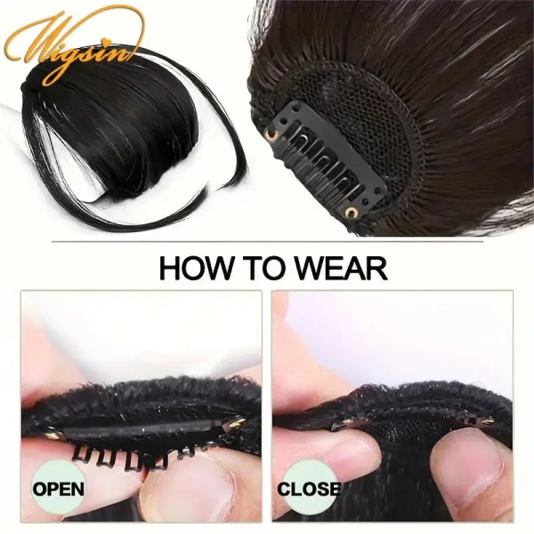 Clip In Air Bangs Hårförlängningar Syntetiskt rakt hår Peruk för kvinnor Daglig användning Håraccessoarer G-2M30