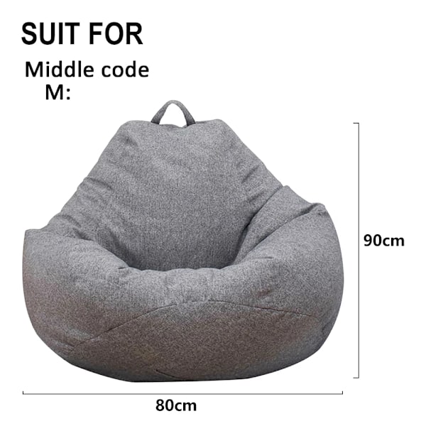 Large Small Lazy Sofa Cover Chairs Without Filler Linen Cloth Lounger Seat Bean Bag Pouf Puff Couch Tatami Living Room 80x90 cm