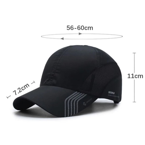 Män Kvinnor Fritidssport Snabbtorkande Cap Manlig nyans Mode Vattentät Svettabsorberande Mysig ljus Golfhatt E73 Shallow Lake Blue M(56-60cm)