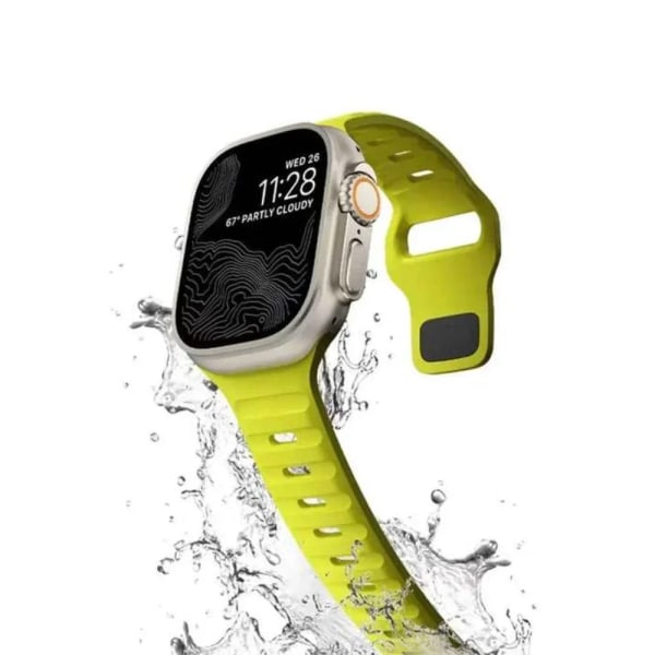 Mjuk silikonrem för Apple Watch Band Ultra 2 49mm 44mm 45mm 42mm 41mm 42mm sporturband iwatch Serise 5 6 7 8 9 armband black fluorescent 42mm 44mm 45mm 49mm