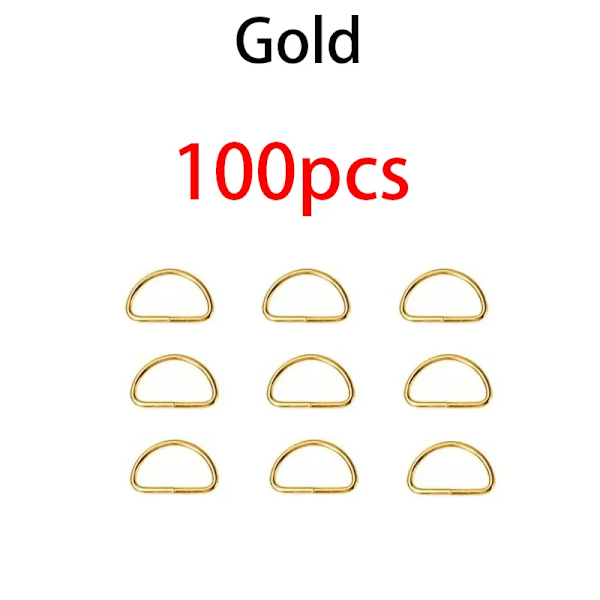 20 stk 100 stk Metal Ikke-Svejste D-Ringe Justerbare Spænder Til Rygsække Remme Sko Tasker Kat Hund Halsbånd Dee Spænder DIY Tilbehør 100PCS-Gold Inner diameter-32mm