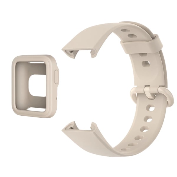 Silikonrem för Xiaomi Mi Watch 2 Lite-band med mjukt case , byte av klockarmband Redmi Watch Mi Poco-armband Ivory with Case For Redmi Watch 2