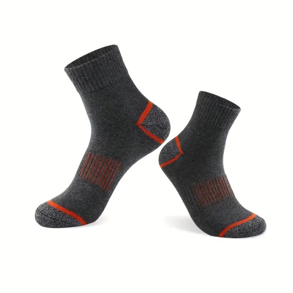 10 par thermal strumpor för män, bekväma casual vintage strumpor, vinter och höst 5pcs-Dark Gray One-size