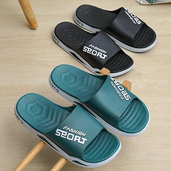 Suuret miesten tohvelit Kesä urheilutyyli Slides Anti-Slip Paksu pohja Hengittävä Muoti Slip-On Ranta Vapaa-ajan Sandaalit green 44-45