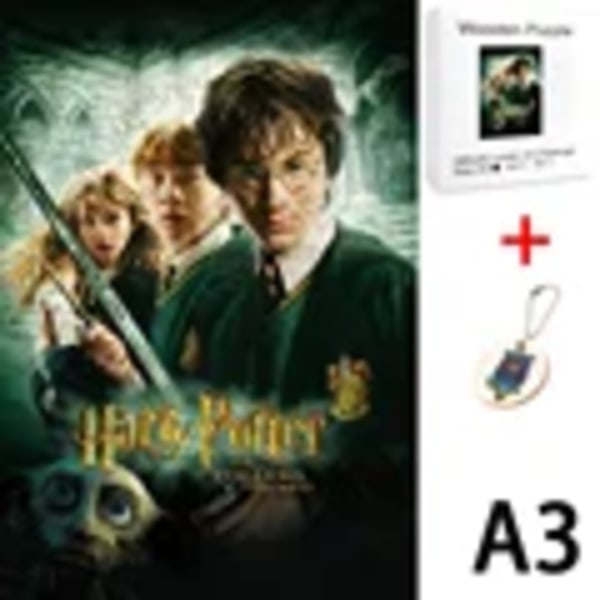 Harry Potter -puinen palapelin palikat 3D-lelut Aikuisille palapeli Lapsille Opetuslelut Lapsille Opetusmalli Aivoriihi TT-CFANG-6421-A3-BH