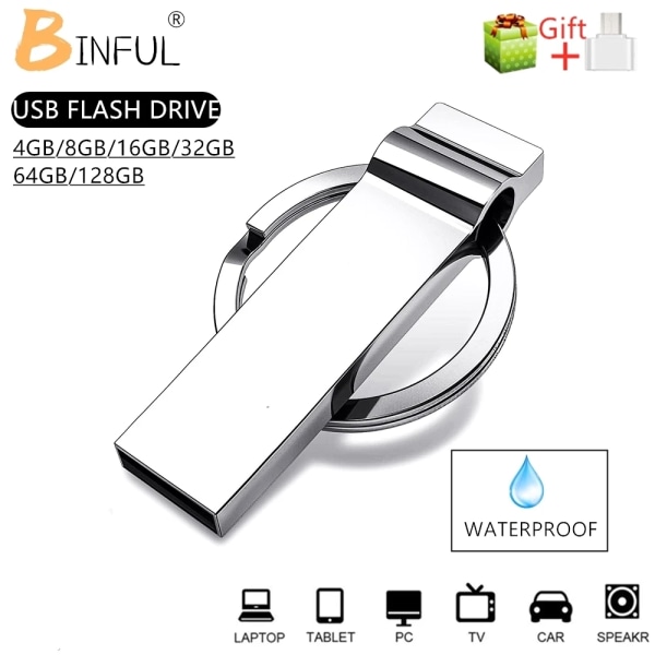 100 % Ny vattentät snabb pennenhet 64GB flash USB minne 8GB metall 16GB 32GB Nyckel 4GB cle флешка USB stickpenna Typ-C mikropresent Gift Type-c 8GB