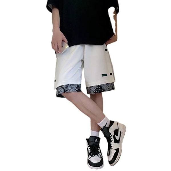 Paisley Casual Shorts Miesten Löysät Yli Polven Rinta Leikatut Housut Trendikkäät Teko Kaksi Osainen Urheilu Cro Cro Avatut Housut Grey XXXL