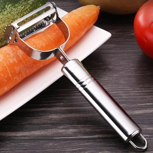 Høj kvalitet rustfrit stål kartoffel agurk gulerod rive julienne skræller multifunktionel rive julienne skræller køkkenredskab pointed peeler 3PCS