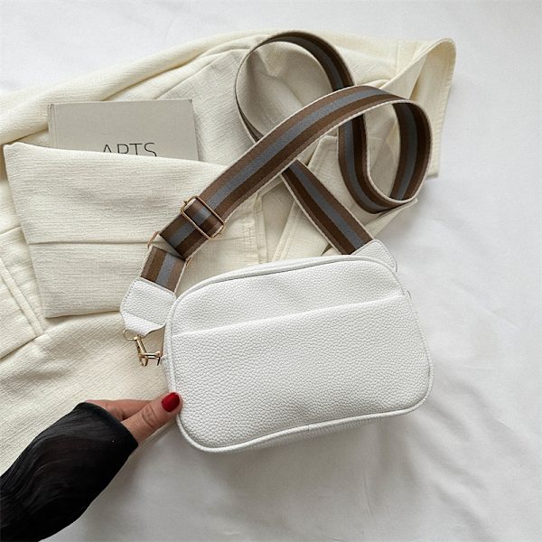 Trendy Dametasker 2023 Efterår Ny Fast Farve Pu Skuldertaske Mode Casual Enkel Dame Skuldre Lille Firkant Taske Black
