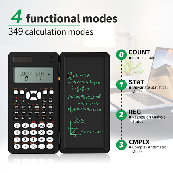 Vetenskaplig Räknemaskin Med Skrivning Tablet 991Ms 349 Funktioner Engineering Finansiell Räknare För Skolans Kontor Solar Black 82 MS