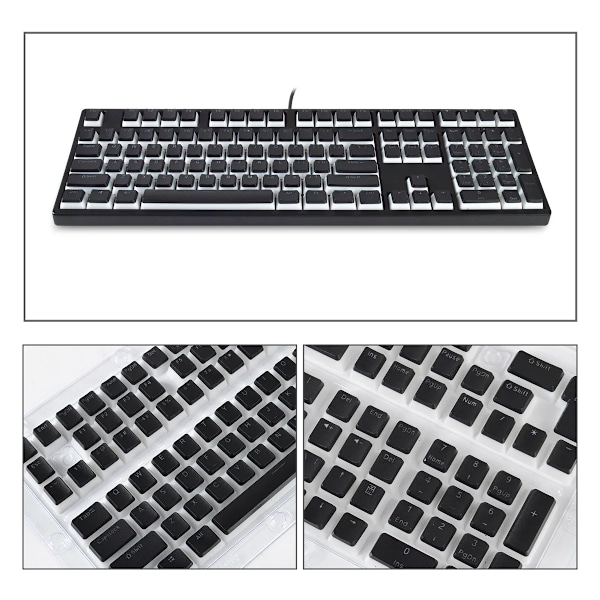 104/129 Nycklar Pbt Pudding Keycap Två-Färgad Insprutning Oem-Profil Genomskinliga Spelare Mekaniska Tangentbord Tangentkapslar För Körsbär Mx PUD-10 104 Keys