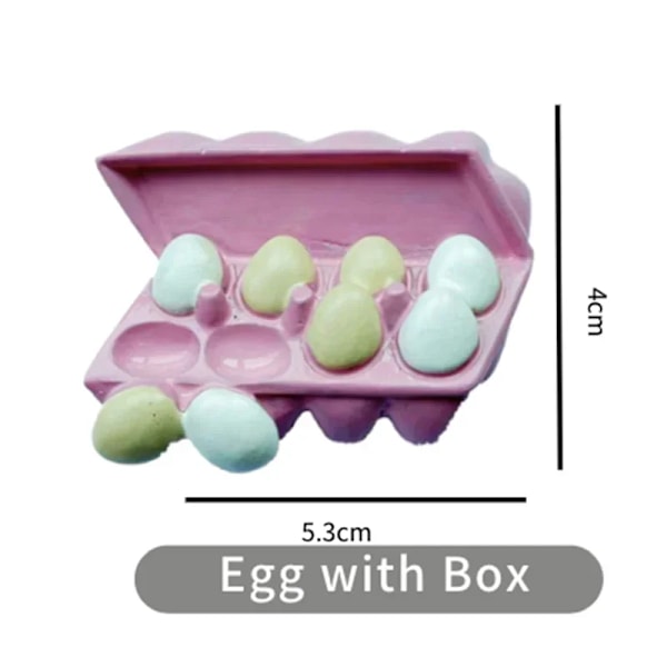 3D Simulated Food Style Simulation Refrigerator Magnet Powder Heart Egg Croissant Resin Refrigerator Magnetic Decoration Sticker egg with box