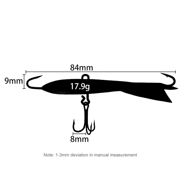 3-1 st färgglada balanserade vinterfiskebeten Fiskeutrustning 8,3 cm 18 g Jigging Rap med mörtprofil Hårdbete Pesca Isfiskebete Blue 1 PC