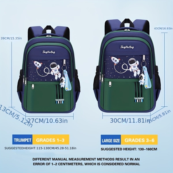 1 st skolväska för elever, pojkar och flickor Vattentät, slitstark lätt bärbar ryggsäck Royal Blue Small