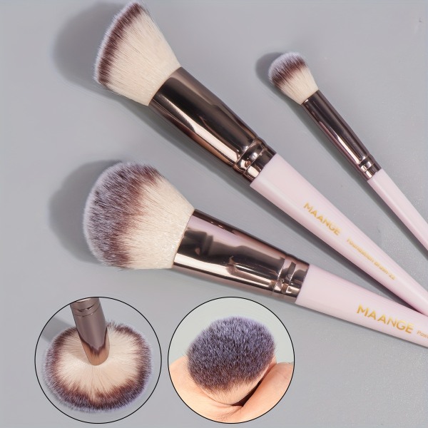 Sminkborstar 30st Professionell Makeup Brush Set Premium Synthetic Kabuki Foundation Blending Brush Face Powder Blush Concealers Ögonskuggor Pink Pole Coffee Tube + Flanne