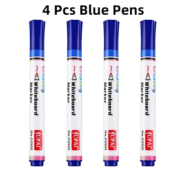 4 kpl/setti pyyhkivä magneettinen valkotaulun merkki mustataulun merkki liitu lasi keraaminen toimisto koulu taidemerkki paperitavarat 4 Pcs Blue Pens