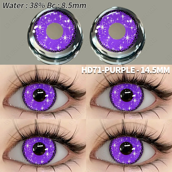 Eyeshare 1Pair Cosplay Färgade Kontaktlinser För Ögon Anime Linser Blå Ögonlinser Årlig Galna Halloween Makeup Färg Ögonlins DEATH-EYE 0