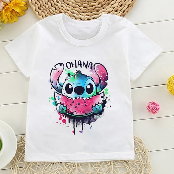 Skjorta Barn Barn Lilo Stitch Tecknad T-shirt Stitch Söt Manga T-shirt Y2k Grafisk T-shirt Tjej Pojke Topp Tees Kläder 59004 11T-12T(5XL)