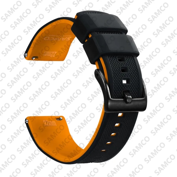 Premium silikon watch Quick Release gummi watch 18 mm 20 mm 22 mm watch Byte av watch Black Orange 2