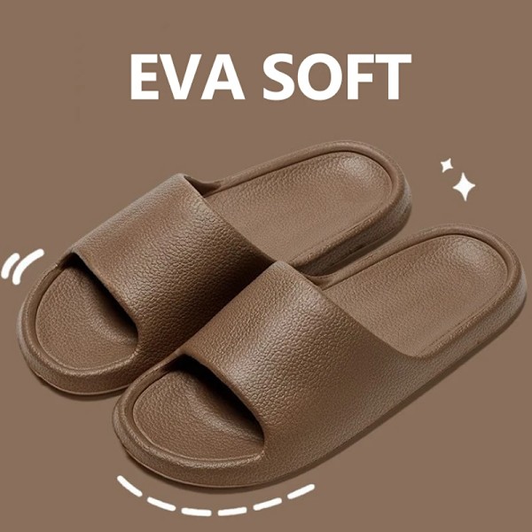 2024 Sommer Tøfler Mænd Blød Bund Indendørs Hjem Platform Sandaler Mode Flip Flops Strand Sko Par Icke-Slip Badrummer Billeder C-brown 38-39(Fit 37-38)