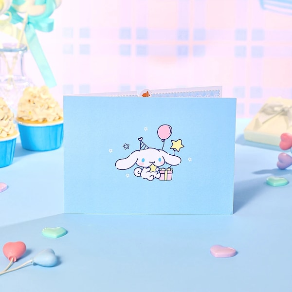 Cinnamoroll söpö onnittelukortti syntymäpäivä onnittelukortit kirjekuorella ystävyys postikortti ystävänpäivä vuosipäivä syntymäpäivälahjat Birthday Cake