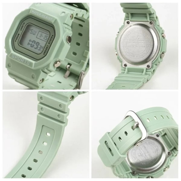 Lyx watch Date Sportklocka Multifunktionell elektronisk watch Damtopp 2021 Fashion Student Luminous Watch green