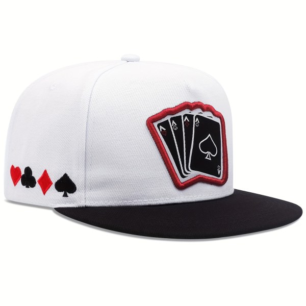 2st Trendiga Poker Snapback-hattar Unisex Hip Hop cap Lättvikts justerbara solhattar för kvinnor och män K Black