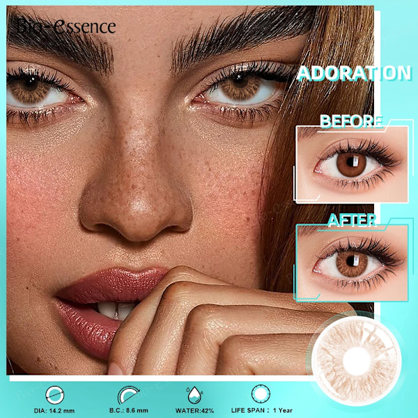 Bio-Essence Nopea Toimitus 1 Pari Värilliset Piilolinssit Silmille Vihreät Silmälinssit Luonnolliset Piilolinssit Vuotuinen Käyttö Joy 0