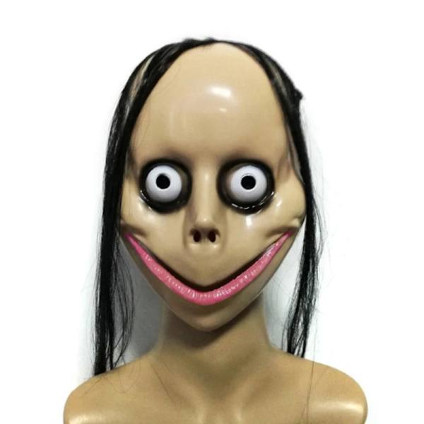 Ny Halloween Skräck Med Lång Hår Mask Funny Mask V-Formad Munmask Med Hår Kvinnlig Spöken Mask Roleplay Momo Mask 1PC