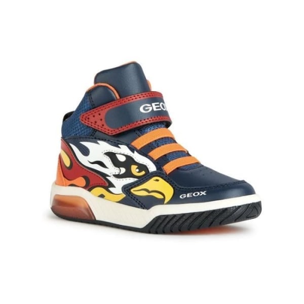 Geox Inek Boy's High Top Sneaker med Scratch - Blå - Platt klack - Syntetisk ovandel 27