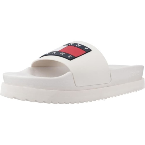 TOMMY JEANS TJW ELEVATED FLATFORM SLIDE kilasandaler - Dam - Vit - Syntet - 40