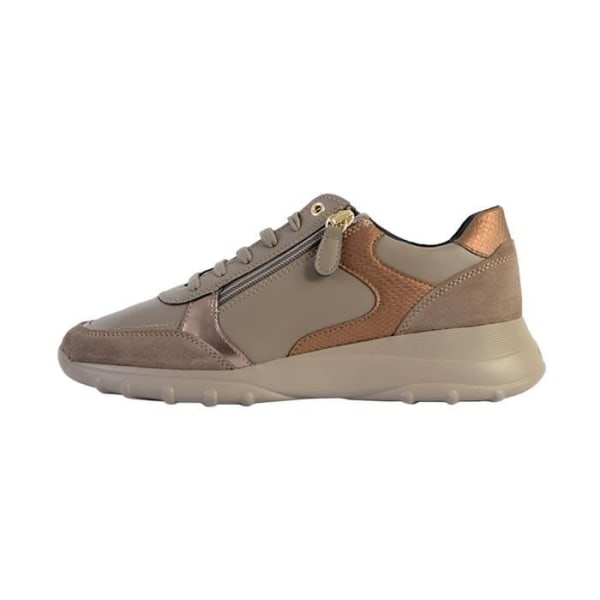 Sneaker dam - GEOX - Alleniee - Läder - Mörk Taupe - Snören Mörk taupe 37