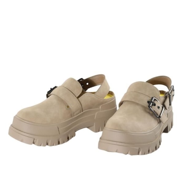 Buffalo Aspha Clog SND träskor för kvinnor - Beige - Läder - Perfekt passform - Nubuck-läderdesign 37