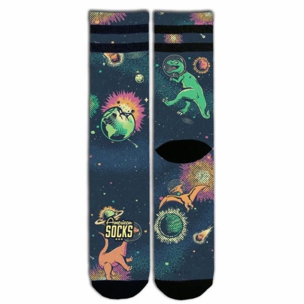 American Socks Space Dino Socks - Blå - Storlek S/M och L/XL